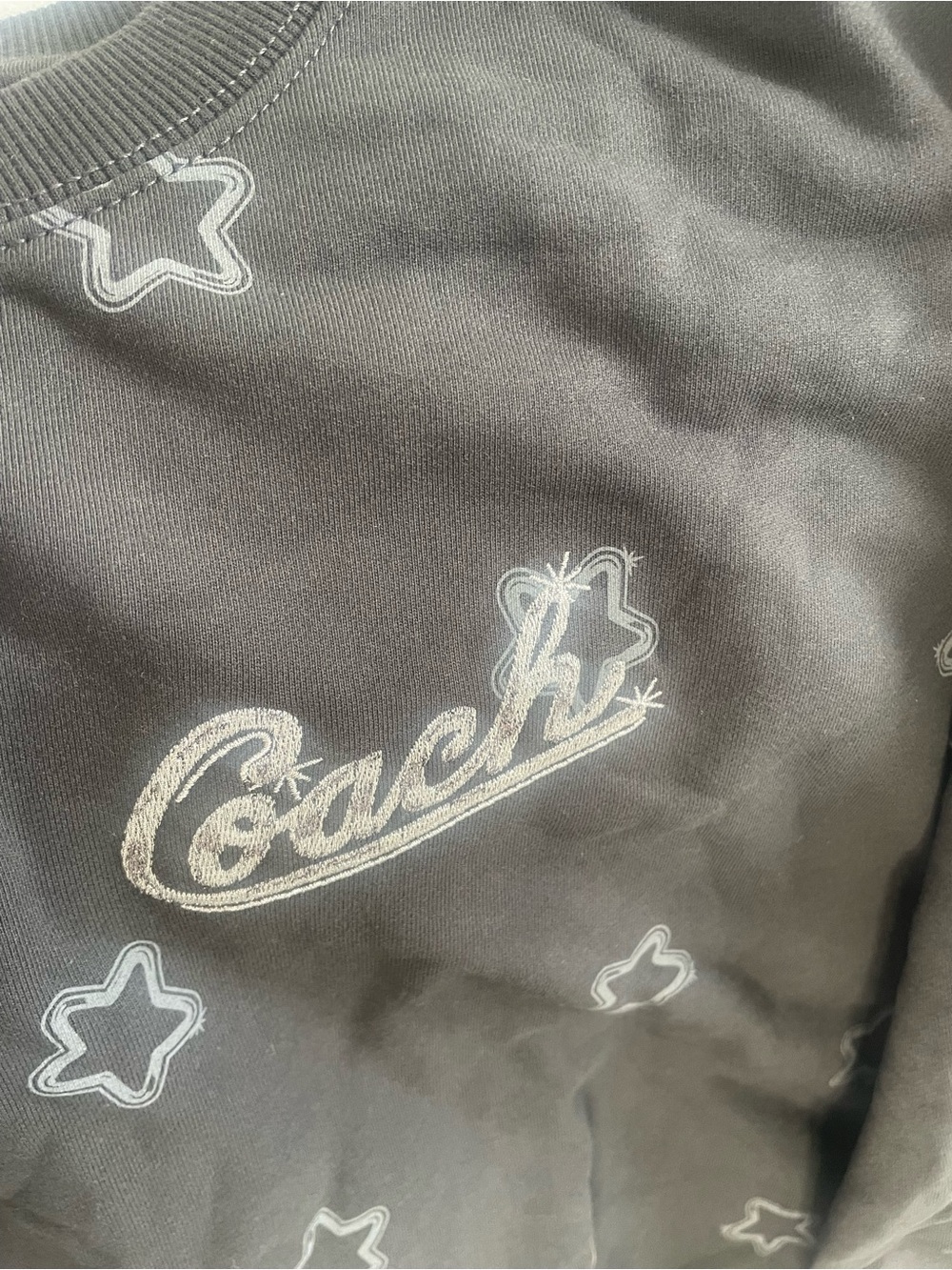 Coach Charcoal Gray Sweatshirt with Silver Star Outline Print - Picture 3 of 7